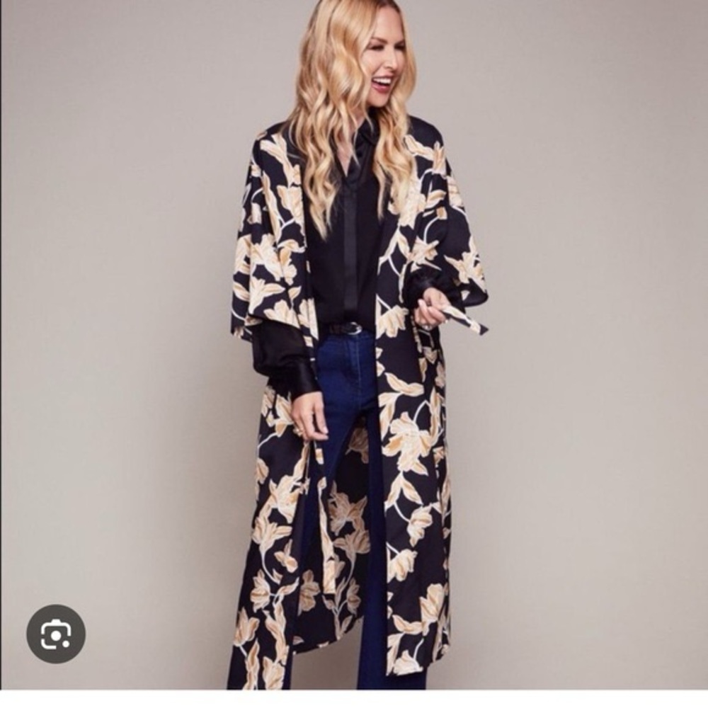 Maison Du Soir Womens Floral Kimono Duster Belted… - image 1